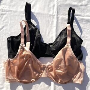 Soma Lot Of 2 Unbelievable Lift Perfect Coverage Brad 42DD Beige Black Underwire